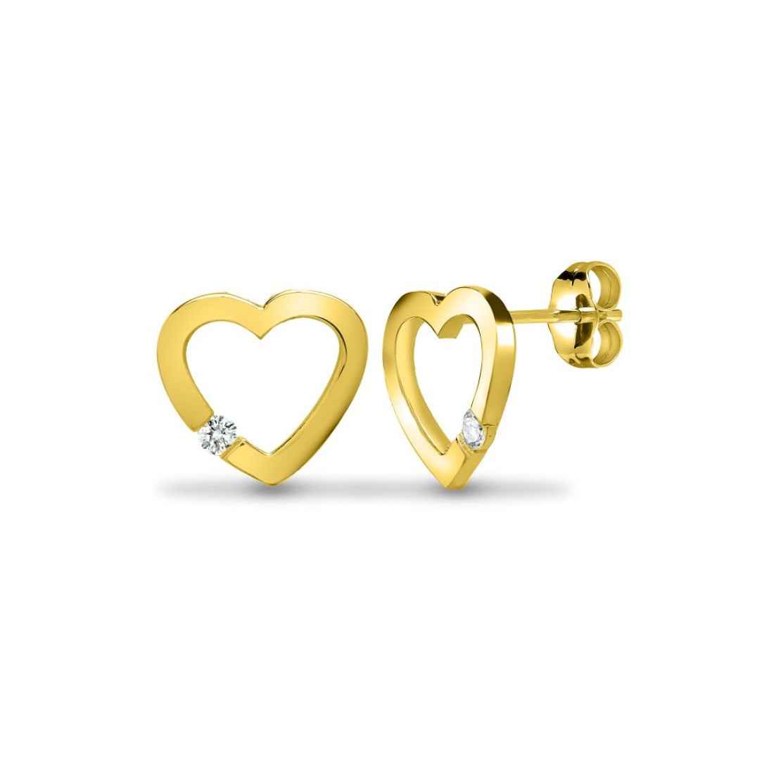 Aldrin Natural Half Bezel  Diamond Earrings